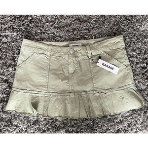 Garage Light Green Micro Pleated Skort